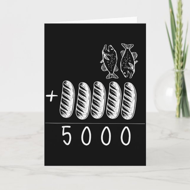 Christlich 2 Fische 5 Brote 5000 Gegen  Karte (Vorderseite)