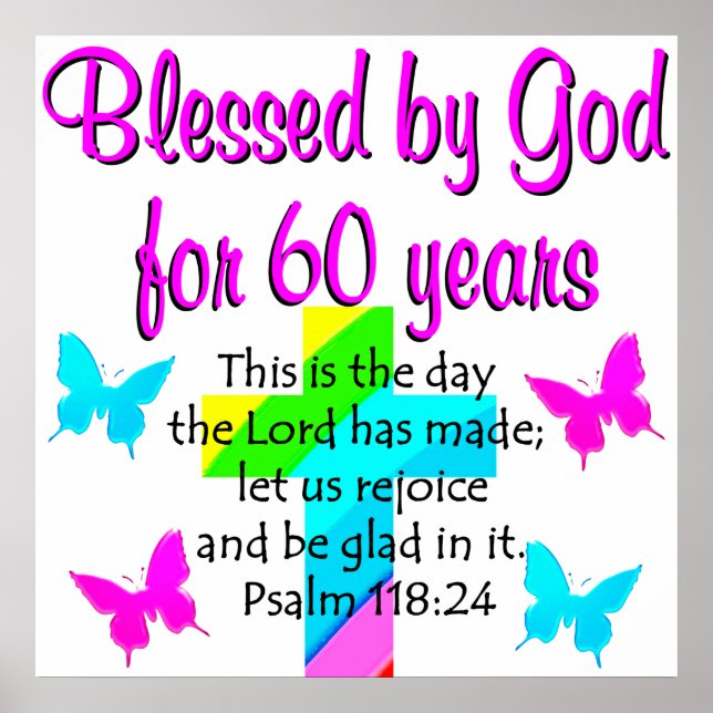 CHRISTLICH 60 JAHRE ALTER PRAYER POSTER (Vorne)