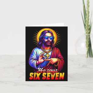 Christlich 67 Meme Gen Alpha 6 7 Jesus sagt Six Se Karte