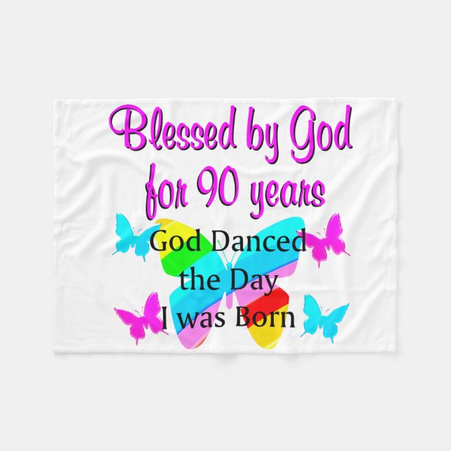 CHRISTLICH 90 JAHRE ALT FLEECEDECKE (Vorderseite (Horizontal))