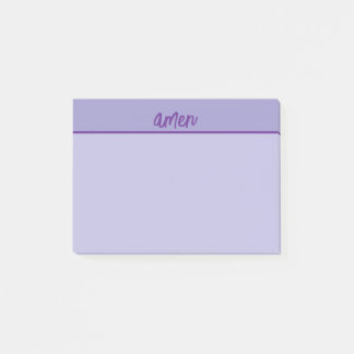 Christlich AMEN Sticky Notepad PurpleTypology Art Post-it Klebezettel