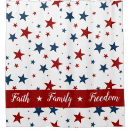 Christlich America Patriotic Red White Blue Stars Duschvorhang