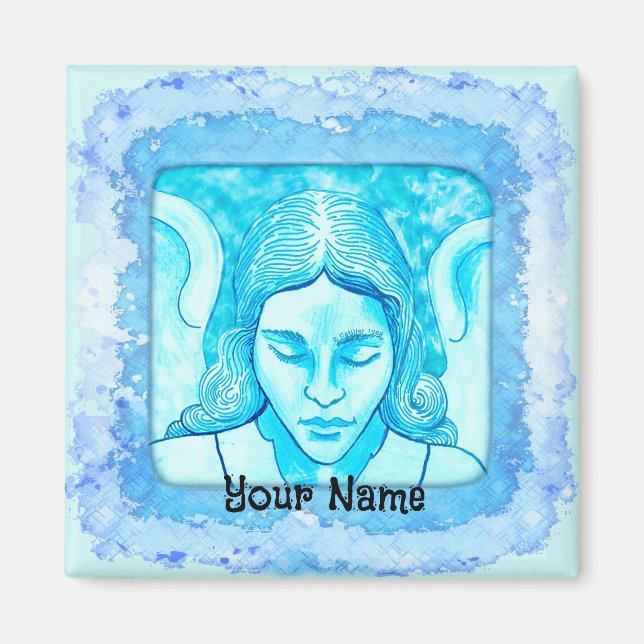 Christlich Angel Head Sketch Magnet (Vorne)