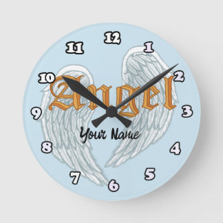 Christlich Angel Wings Clock Runde Wanduhr