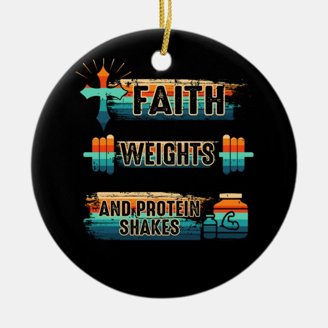 Christlich Athlete Apparel Workout Gym Weightlifti Keramik Ornament (Vorne)
