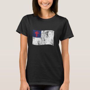 Christlich bedruckte Flagge im Retro-Vintage-Look T-Shirt