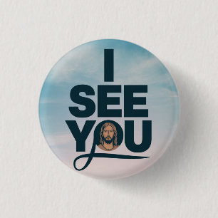 Christlich beobachtet Jesus dich, Jesus, ich sehe Button