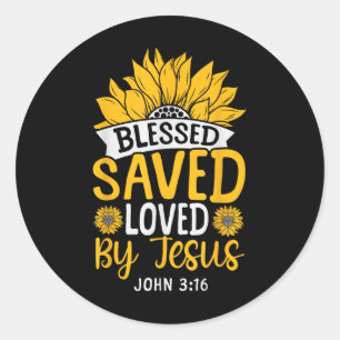 Christlich Bibel Verse Glaube Gott Blume John 3_16 Runder Aufkleber