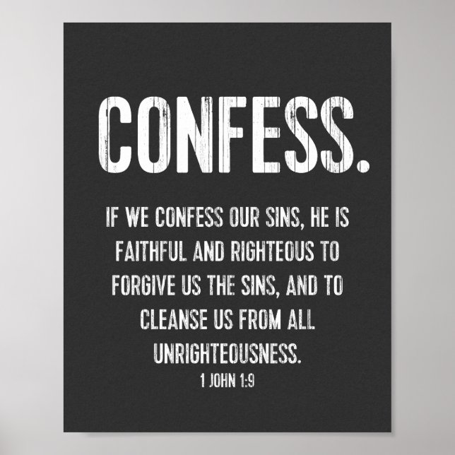 Christlich Bibel Verse Typografie Print, 1. John 1 Poster (Vorne)