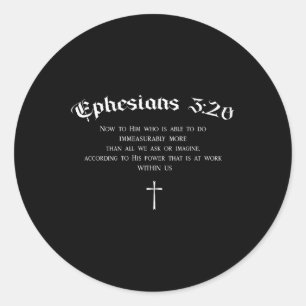 Christlich Bibelverse Ephesians 3_20 Beten Power B Runder Aufkleber