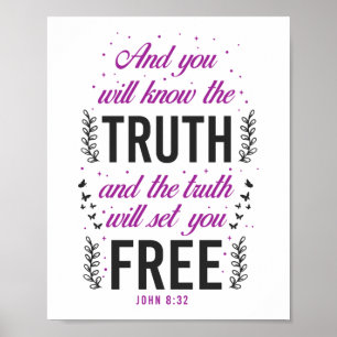 Christlich Bibelverse John 8:32 Poster
