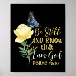 Christlich Bibelverse Joshua 1:9 Blume Schmetterli Poster