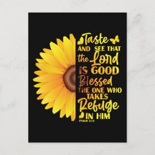 Christlich Bibelverse Psalm 34:8 Blume Feiertagspostkarte