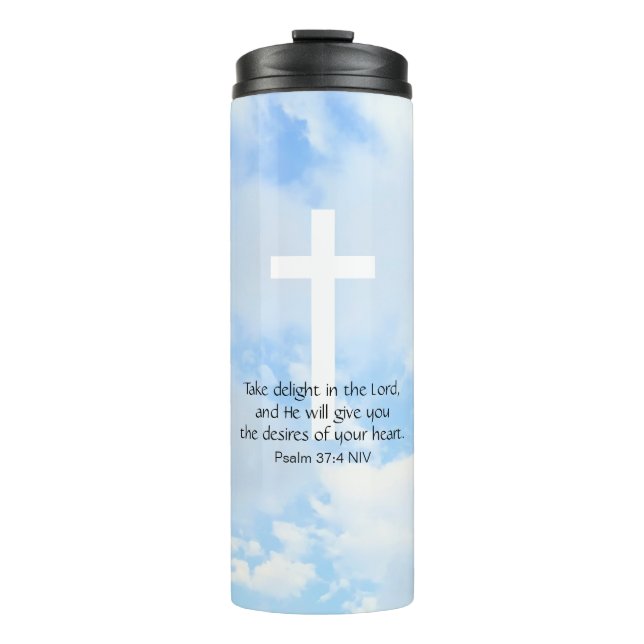 Christlich Bible Verse Soft Sky Blue Inspiration Thermosbecher (Vorderseite)