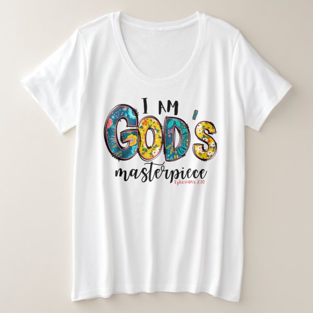 Christlich bin ich Gottes Meisterwerk  Große Größe T-Shirt (Design vorne)