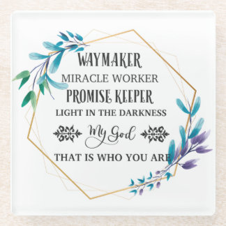 Christlich Blue Floral Wreath Glasuntersetzer