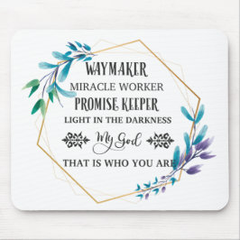 Christlich Blue Floral Wreath Mousepad