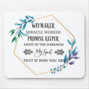 Christlich Blue Floral Wreath Mousepad