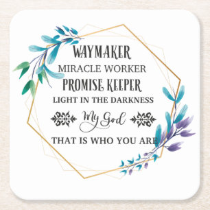 Christlich Blue Floral Wreath Rechteckiger Pappuntersetzer