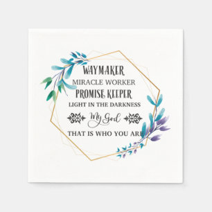 Christlich Blue Floral Wreath Serviette