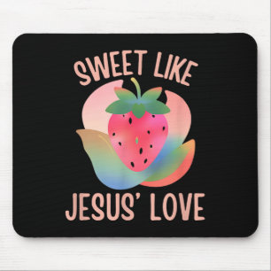 Christlich Boho Strawberry Sweet like Jesus Liebe Mousepad