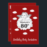 Christlich Cherub Angel Happy 80. Geburtstag Rot Einladung<br><div class="desc">Passen Sie den Text auf dieser Geburtstagseinladung mit der bereitgestellten Vorlage einfach an. Teil der "Cherub" Geburtstagsreihe.</div>