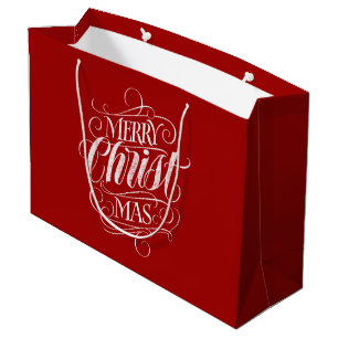 Christlich Christ Weihnachtskhalkboard Kalligrafie Große Geschenktüte