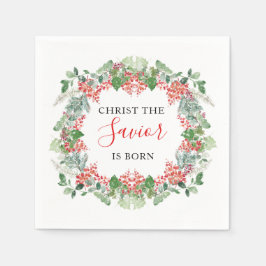 Christlich Christus der Erlöser ist Geboren Weihna Serviette