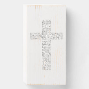 Christlich Cross Bible Verses John 14 transparent  Holzkisten Schild
