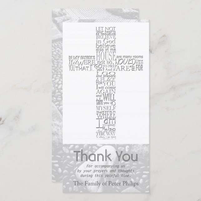 Christlich Cross John 14 Beileid Danke 3 (Vorne/Hinten)