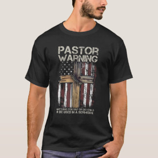 Christlich Cross USA American Flag Pastor Warnung  T-Shirt