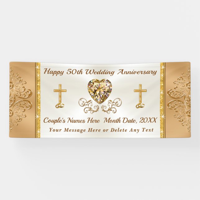 CHRISTLICH Custom, Happy 50th Anniversary Banner (Horizontal)