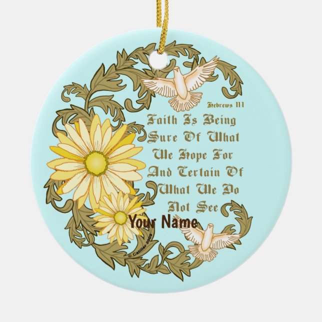 Christlich Daisy Faith Keramik Ornament (Vorne)