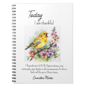 Christlich Dankbarkeit Journal Bibel Verse Bird Notizblock