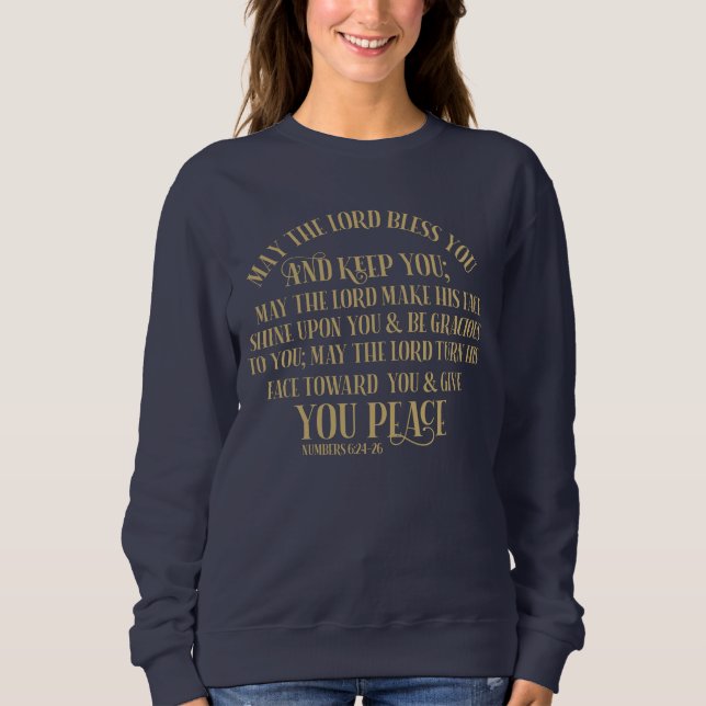 Christlich die Segen-Zahlen 6:24-26 Gold Sweatshirt (Vorderseite)