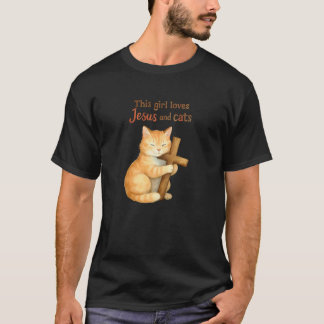 Christlich Dieses Mädchen liebt Jesus und Katzen K T-Shirt