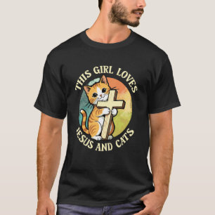 Christlich Dieses Mädchen liebt Jesus und Katzen K T-Shirt