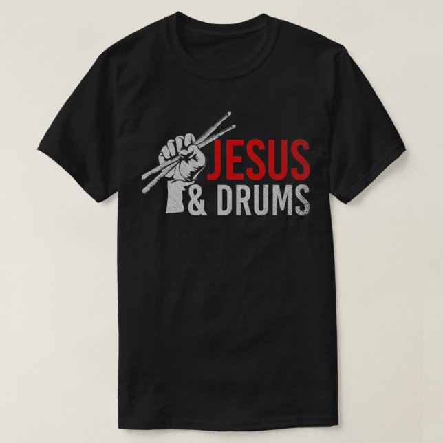 Christlich Drummer Savior Devo Drums Christianity  T-Shirt (Design vorne)