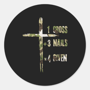 Christlich Ein Kreuz Plus Drei Nägel Gleich Vergeb Runder Aufkleber