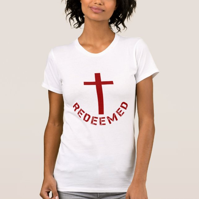 Christlich eingelöstes Rotes Kreuz und Textdesign T-Shirt (Vorderseite)