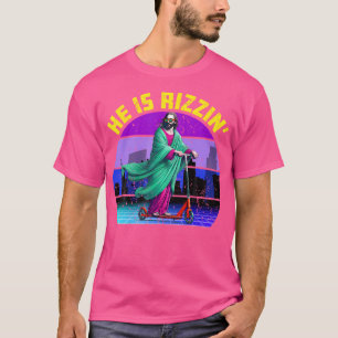 Christlich Er Ist Rizzin' Jesus Roller Retro 70er T-Shirt