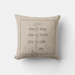 Christlich Faith Throw Pillow | John 14:6 Kissen