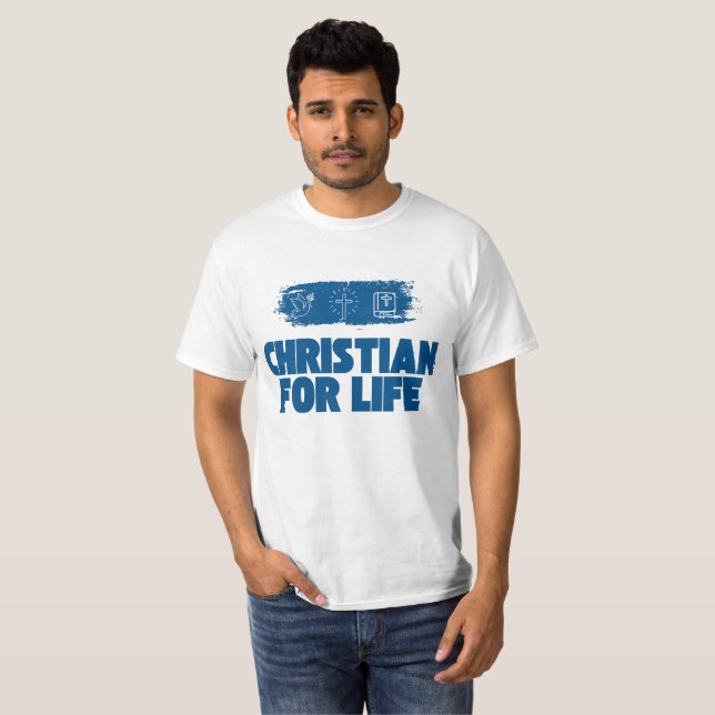 Christlich für das Leben, christliches Shirt, Cust T-Shirt (Vorne ganz)