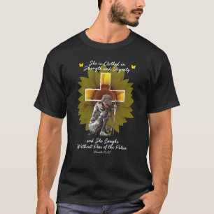 Christlich für Frauen Cross Bible Verse Sonnenblum T-Shirt