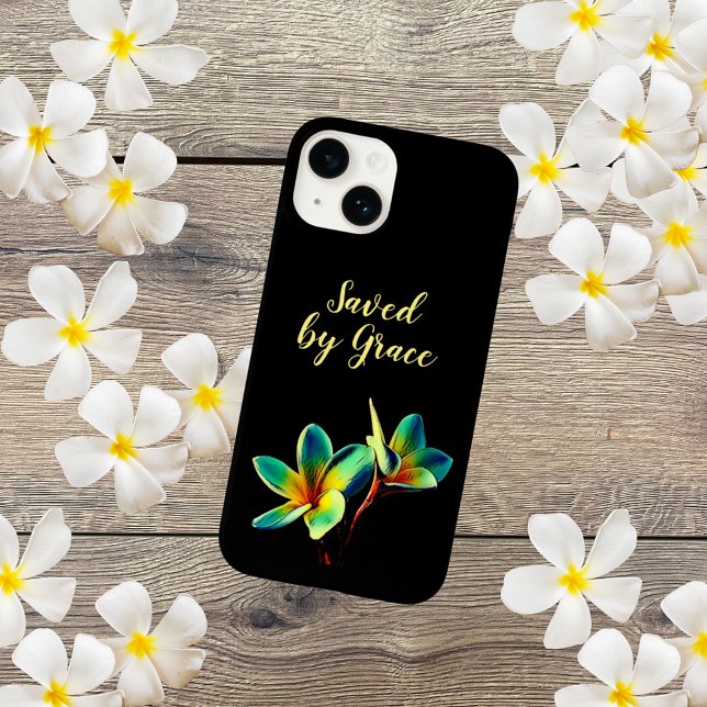 Christlich "Gerettet durch Anmut" mit gelbem Text Case-Mate iPhone Hülle (Von Creator hochgeladen)
