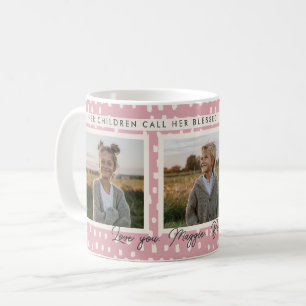 Christlich gesegnete Mama FotoCollage Keepake Pink Kaffeetasse