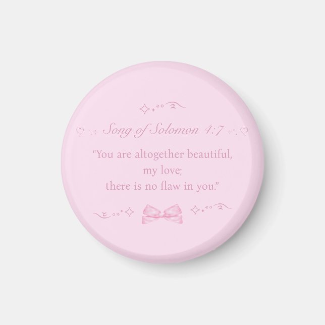 Christlich Girly Pink Coquette Bibel Verse Magnet (Vorne)