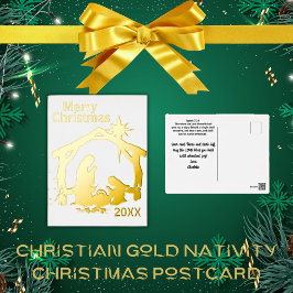 Christlich Gold Weihnachtskarte Folien Feiertagspostkarte