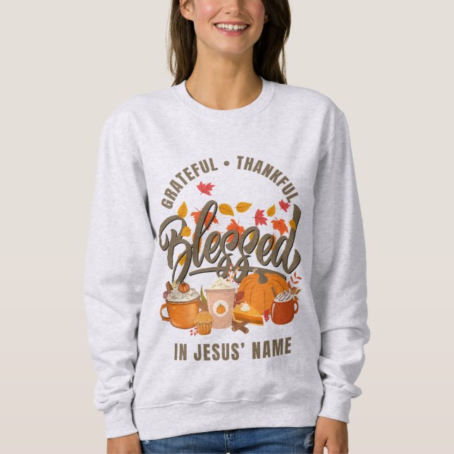 Christlich GRATIS DANKFUL BLAESSEE Erntedank Sweatshirt (Vorderseite)