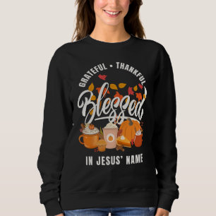 Christlich GRATIS DANKFUL BLAESSEE Erntedank Sweatshirt